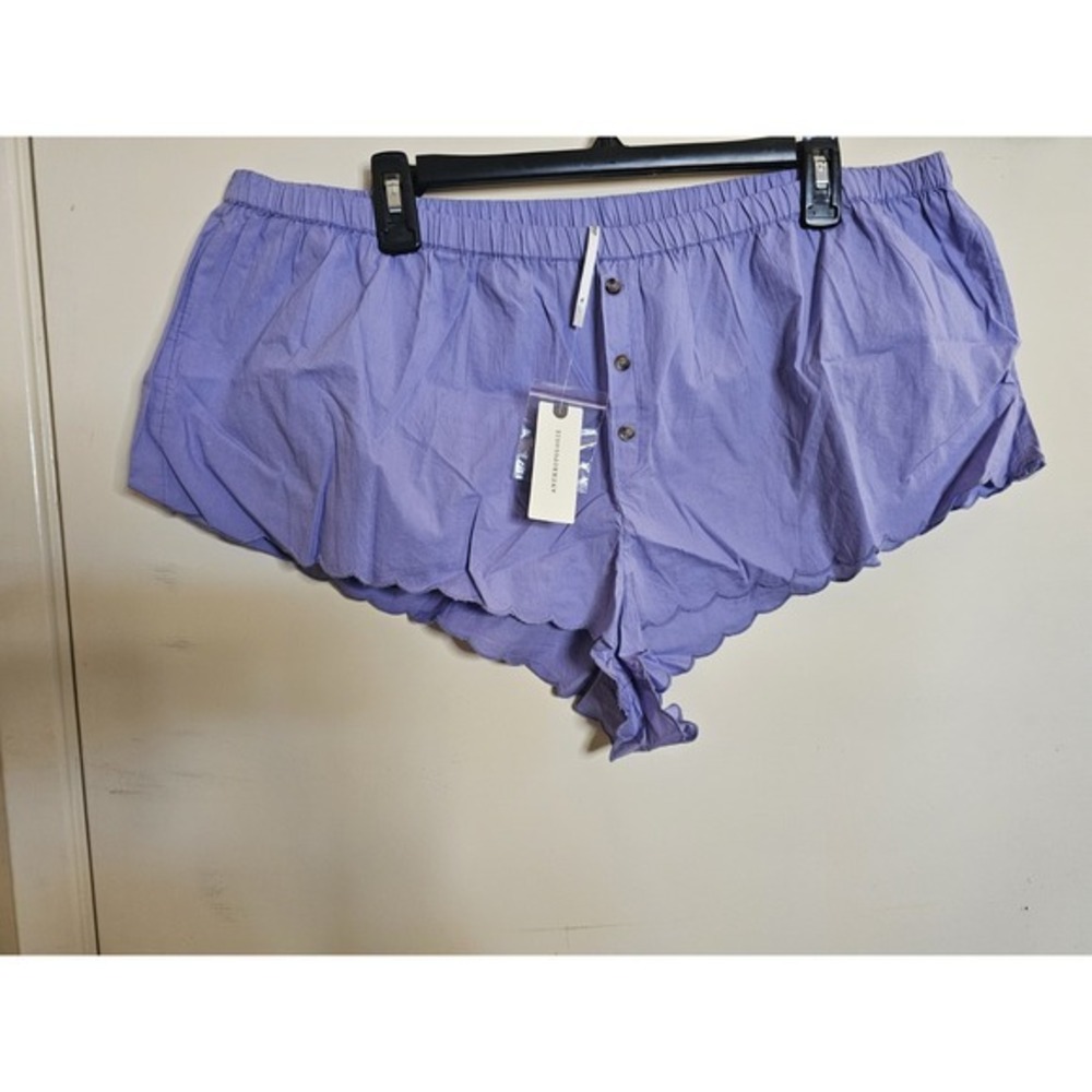 Anthropologie Scalloped Edge Pajama Shorts Womens Size XL Bloomers‎ Purple NEW